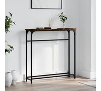 Gecheer Elegant Engineered Wood Console Table with Metal Frame - Smoked Oak Finish Model834137
