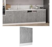 Gecheer Engineered Wood Dishwasher Panel - Concrete Grey - 59.5 x 3 x 67cm - Protects Dishwasher Model802566