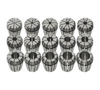 Gecheer ER25 Collet Set 15pcs, 2-16mm Range, High Precision, Silver Steel, CNC Spindle Tools Model146723