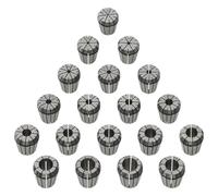 Gecheer ER32 Collet Set 19pcs, 2-20mm Precision Ground, High Quality Steel, Silver - CNC Tools Model146724