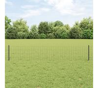 Gecheer Euro Fence with 22 U Posts Grey 0,4x50 m Steel Garden Decoration Fence