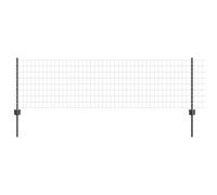 Gecheer Euro Fence with 22 U Posts Grey 0,6x50 m Steel Garden Decoration Fence