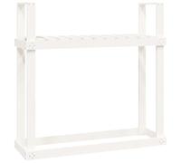 Gecheer Firewood Rack White 110x35x108.5 cm Solid Wood Pine Firewood rack Model823858