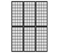 Gecheer Folding 3-Panel Room Divider Japanese Style 120x170 cm Black Model352079