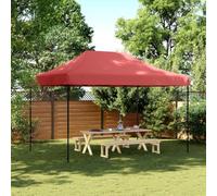 Gecheer Folding Gazebo Party Tent Event Shelters Gazebo Marquee Awning Wedding Shade Burgundy 410x279x315 cm