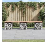 Gecheer Gabion Baskets Garden Mesh Wire Cages Garden Bench Outdoor Chair with Gabion Design 203x44x42 cm Solid Wood Douglas
