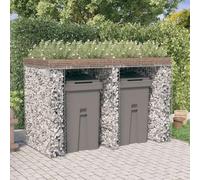 Gecheer Gabion Wall for Garbage Bin 192x91x120 cm Galvanised Iron Gabion Wall Model151336