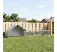 Gecheer Galvanized Steel Chicken Coop with Waterproof Finish, Weather-Resistant Poultry House with Spacious Yard, Secure Outdoor Backyard Hen Nesting Box, Modern Design 3434660