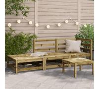 Gecheer Garden Sofa with Footstool 2-Seater Impregnated Wood Pine