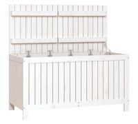 Gecheer Garden Storage Box White 121x55x64 cm Solid Wood Pine storage box Model823844