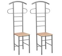 Gecheer Gentleman's Valet Chairs Valet Stands 2 pcs Metal Clothes Valets