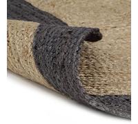 Gecheer Handmade Rug Jute with Dark Grey Border 90 cm Jute Rug, Area Rug Floor Carpet, for Home Living Room Décor