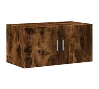 Gecheer Hanging Cabinet Wall Kitchen Cabinet Floating Bathroom Storage Cupboard Smoked Oak 80x42.5x40 cm Engineered Wood