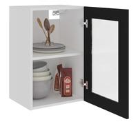 Gecheer Hanging Glass Cabinet Lyon Black 40x31x60 cm Engineered Wood Model802506