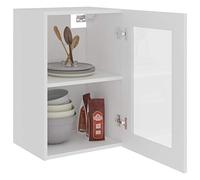 Gecheer Hanging Glass Cabinet Lyon White 40x31x60 cm Engineered Wood Model802505