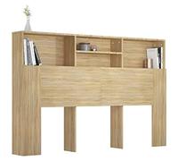 Gecheer Headboard Built in Cabinets, Bedroom Display Shelf, Bedside Cabinet with Headboard, Wooden Storage Backboard Bed Accessory Sonoma Oak 160x19x103.5 cm