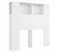 Gecheer Headboard Cabinet Bedside Cabinet with Headboard, Bedroom Display Shelf, Wooden Storage Backboard Bed Accessory White 100x18.5x104.5 cm