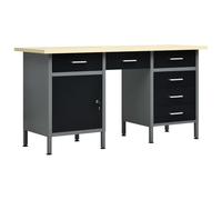 Gecheer Heavy Duty Workbench with 500 kg Capacity & 6 Drawers - Steel & Chipboard Garage Tabletop Model145347