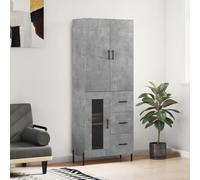 Gecheer Highboard Concrete Grey 69.5x34x180 cm Engineered Wood Kitchen high board Model3195967