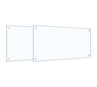 Gecheer Kitchen Backsplash 2 pcs Transparent 100 x 50 cm Tempered Glass splash guard Model3415432