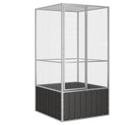 Gecheer Large Galvanised Steel Bird Cage with Lockable Door, Mesh Ventilated Aviary for Parrots, Budgies, Outdoor Flying, Play, Exercise, Training, Anthracite, 111x107x 171548