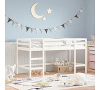 Gecheer Loft Bed For Kids Bunk Bed with Ladder children's Bed High Slooper Beds for Home,Space Saving White 90x190 cm Solid Wood Pine Option2