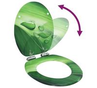 Gecheer MDF Toilet Seat with Soft Close & Green Water Drop Design - Fits Most Toilets Model146915