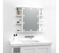 Gecheer Mirror cabinet with LED white 70x16.5x60 cm Cabinets and storage Model808873