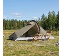 Gecheer Modern Backpacking Tent 4-Person Grey and Orange 185T Polyester with PU Coating, Waterproof, 260x254x125 cm, All-Season Camping 42018573
