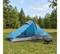 Gecheer Modern Backpacking Tent 4-Person Grey and Orange 185T Polyester with PU Coating, Waterproof, 260x254x125 cm, All-Season Camping 42018573