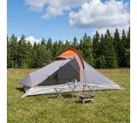Gecheer Modern Backpacking Tent 4-Person Grey and Orange 185T Polyester with PU Coating, Waterproof, 260x254x125 cm, All-Season Camping 42018573