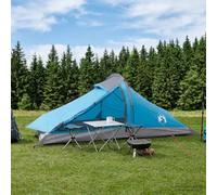 Gecheer Modern Backpacking Tent 4-Person Grey and Orange 185T Polyester with PU Coating, Waterproof, 260x254x125 cm, All-Season Camping 42018573