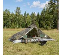 Gecheer Modern Backpacking Tent 4-Person Grey and Orange 185T Polyester with PU Coating, Waterproof, 260x254x125 cm, All-Season Camping 42018573