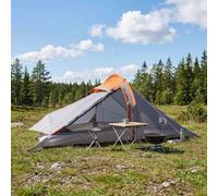 Gecheer Modern Backpacking Tent 4-Person Grey and Orange 185T Polyester with PU Coating, Waterproof, 260x254x125 cm, All-Season Camping 42018573