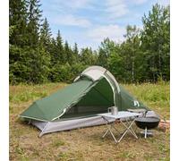 Gecheer Modern Backpacking Tent 4-Person Grey and Orange 185T Polyester with PU Coating, Waterproof, 260x254x125 cm, All-Season Camping 42018573