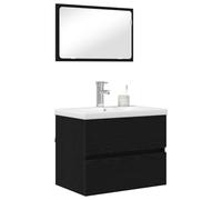Gecheer Modern Bathroom Mirror Set - Artisan Oak, 60 x 38.5 x 45 cm, Engineered Wood, Built-in Basin Included Model3393506