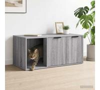 Gecheer Modern Cat House Furniture with Hidden Litter Box, Engineered Wood, Grey Sonoma, 100x49x45 cm, Indoor Use 8014756
