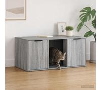 Gecheer Modern Cat House Furniture with Hidden Litter Box, Engineered Wood, Grey Sonoma, 100x49x45 cm, Indoor Use 8014764