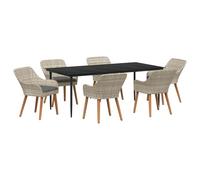Gecheer Modern Outdoor Dining Set - Light Gray, Large, Powder-Coated Steel - Perfect for Family Gatherings and Al Fresco Dining Model3261710