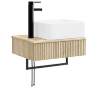 Gecheer Modern Wall-Mounted Wash Basin Sonoma Oak 53x35x39 cm Space-Saving for Small Bathrooms 890210
