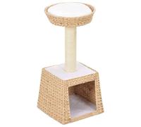 Gecheer Natural Seagrass Cat Tree with Basket & House - 64 cm Tall, Cozy & Easy to Assemble Model170731