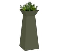 Gecheer Olive Green Metal Cone-Shaped Planter Stand, 40x40x101 cm, Indoor/Outdoor Use, Rust-Resistant, Easy Maintenance Model873858