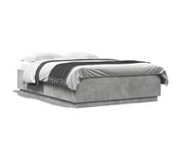 Gecheer Ottoman Bed Frame Wooden Bed Base Single/Double/King Size Bed Frame Bedroom Guest Room Furniture SImple Design Bed for Kids Adults Concrete Grey 160x200 cm Engineered Wood