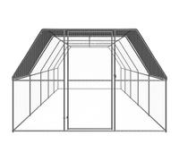 Gecheer Outdoor Chicken Cage & Run - Galvanized Steel, Silver Grey, 3x10x2m - Ideal for Small Animals & Large Birds 3089327