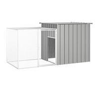 Gecheer Outdoor Chicken Cage Walk In Chicken Run Chicken Coop Hen Poultry House Cage Rabbit Hutch Pet Playpen Grey 200x91x100 cm Galvanised Steel