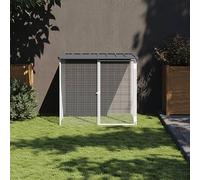 Gecheer Outdoor Chicken Cage Walk In Chicken Run Chicken Coop Hen Poultry House Cage Rabbit Hutch Pet Playpen with Roof Anthracite 103x98x90 cm Galvanised Steel