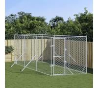 Gecheer Outdoor Dog Kennel Silver 2x6x2 m Galvanised Steel kennel Model3190452