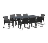 Gecheer Outdoor Extendable Dining Set - Black, Large, Poly Rattan, Terrace & Patio Furniture Model3378830