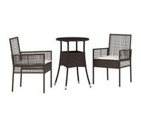 Gecheer Outdoor Garden Dining Set - 2 Seater, Brown, Circular Table, Natural Rattan, UV Resistant Model3334943