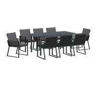 Gecheer Outdoor Patio Dining Set - Anthracite, Medium Size, Extendable Table and Chairs, Poly Rattan and Powder-Coated Steel Model3378823